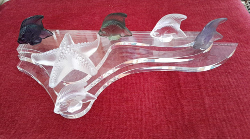 Lalique crystal angel fish - crystal, "
